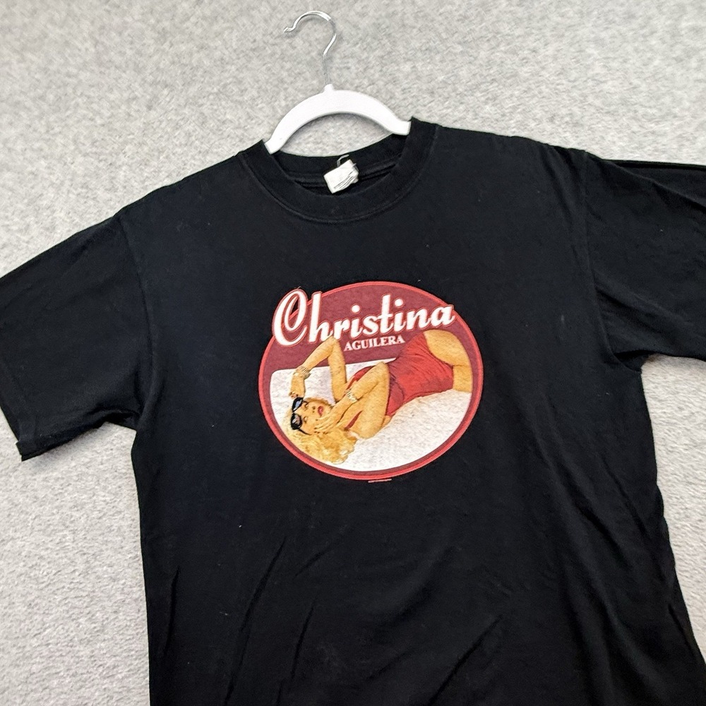 Vtg‎ Y2K Christina Aguilera Back To Basics Tour 2007 Pinup Shirt Medium Adult M